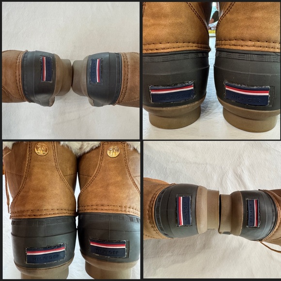 Tommy Hilfiger Ravino Brown Duck Ankle Boots Rain Booties (8M) - Picture 10 of 16